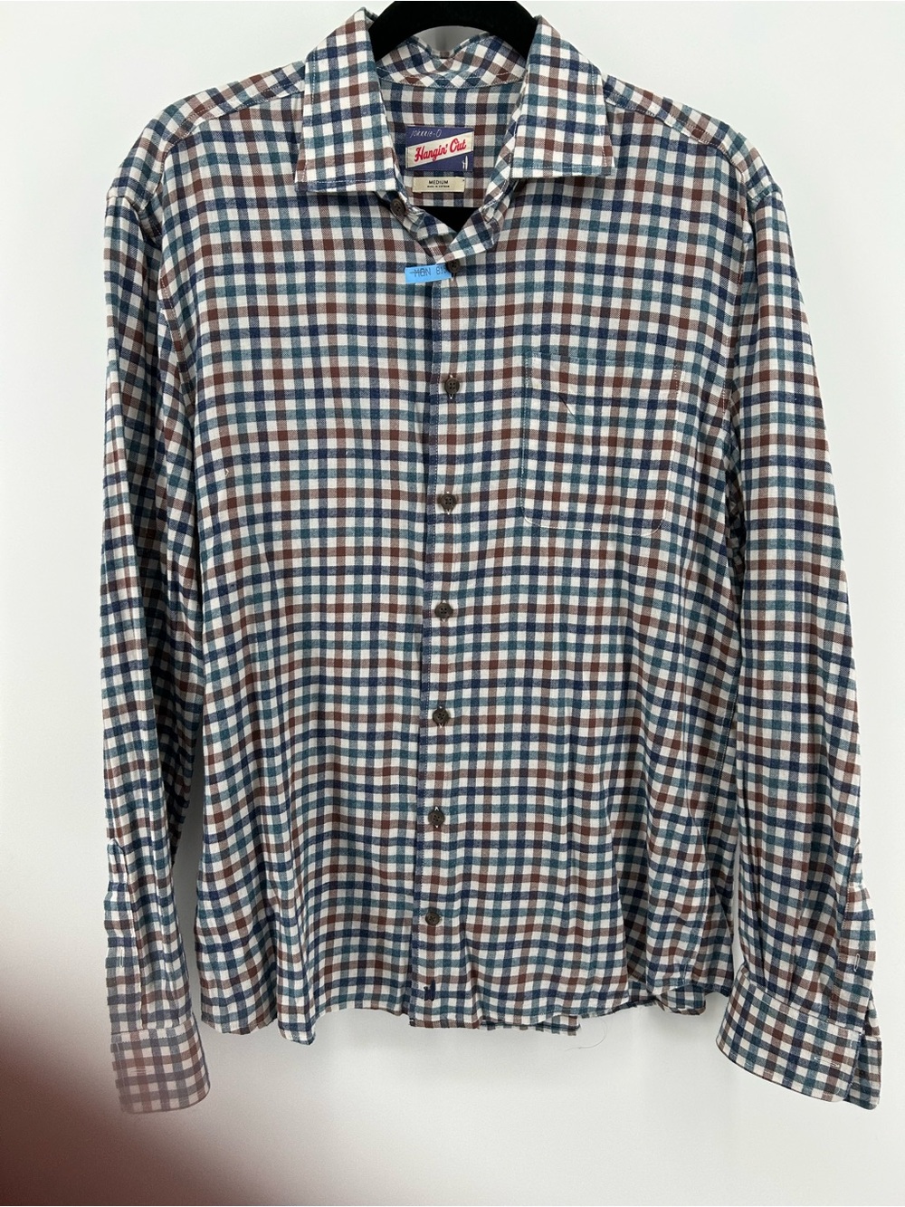 Johnnie-O Blue & Brown Plaid Button-Up Shirt